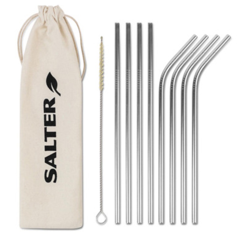 Eco Reusable Stainless Steel Straws, Set of 8