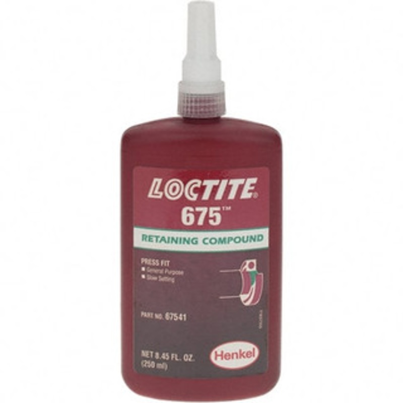 Loctite Threadlockers & Retaining Compounds, Type: Retaining Compound, Series: 675, Container Type: Bottle, Color: Green, Strength: Medium, Container Size: 250 mL 135533 - 08561458