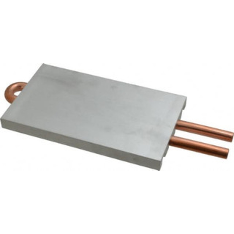Lytron 6 Long x 3-1/2 High, Straight Connection Copper Tube Cold Plate 3/8 OD Tube, 2-Pass Fluid Path, Water Cooling, 1/2 Thick CP10G01 - 07440498