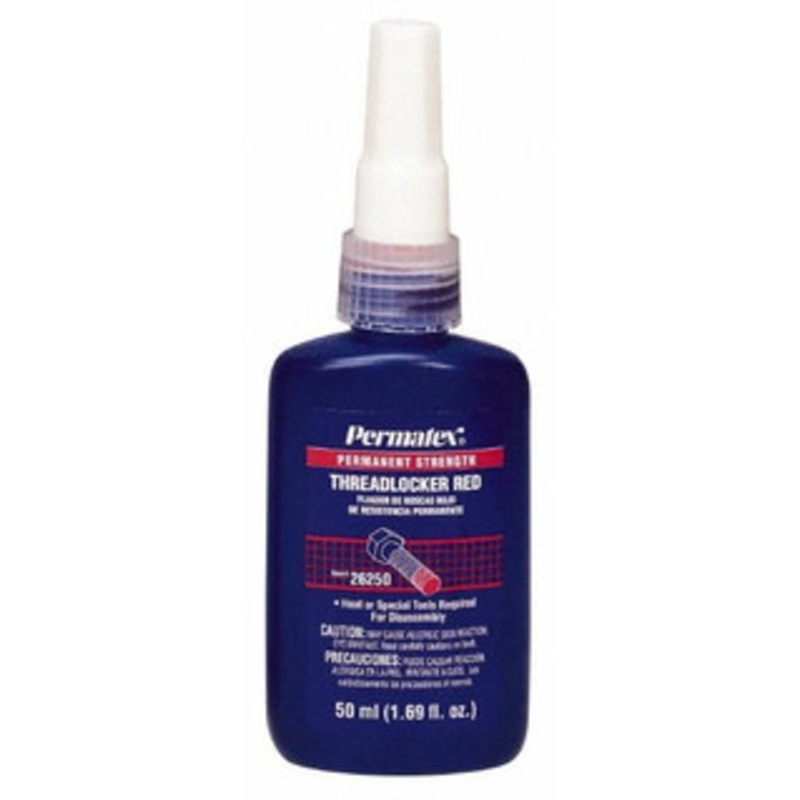 Permatex 50 mL Bottle, Red, High Strength Liquid Threadlocker Series 262, 24 hr Full Cure Time, Hand Tool, Heat Removal 26250 - 77847150