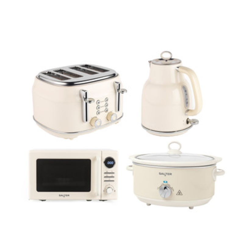 Retro Cream Kitchen Set - 6L Slow Cooker