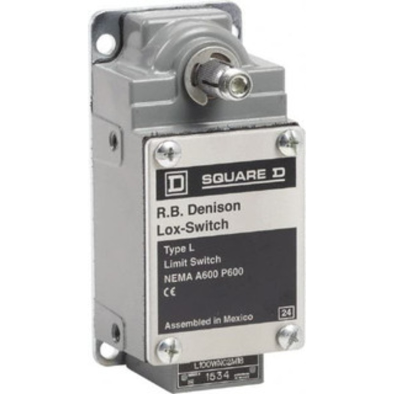 Square D DPST, 2NC, 600 Volt Screw Terminal, Rotary Spring Return Actuator, General Purpose Limit Switch 1, 2, 4, 12, 13 NEMA Rating, IP67 IPR Rating L100WNC2M18 - 69670107