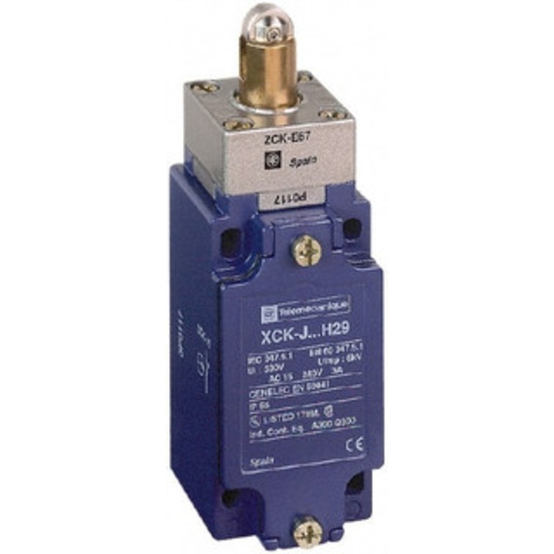 Telemecanique Sensors DP, NC/NO, 240 VAC, Screw Terminal, Roller Plunger Actuator, General Purpose Limit Switch IP66 IPR Rating XCKJ167 - 69533099