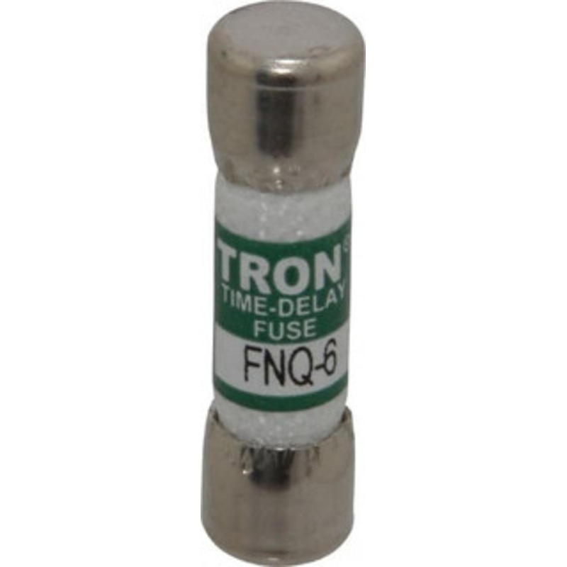 Bussmann 500 VAC, 6 Amp, Time Delay General Purpose Fuse Fuse Holder Mount, 1-1/2 OAL, 10 at AC kA Rating, 13/32 Diam FNQ-6 - 75915504