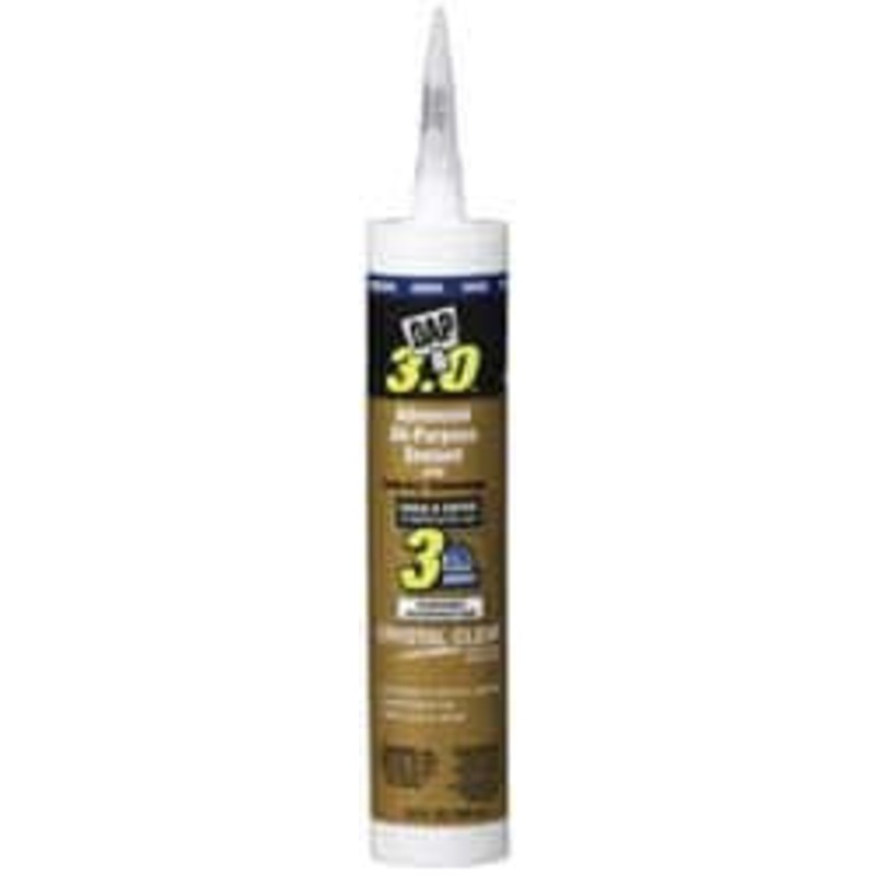 DAP 9 oz Cartridge Clear RTV Silicone Caulk -65 to 200F Operating Temp, 30 min Tack Free Dry Time, 24 hr Full Cure Time 7079818362 - 02570687