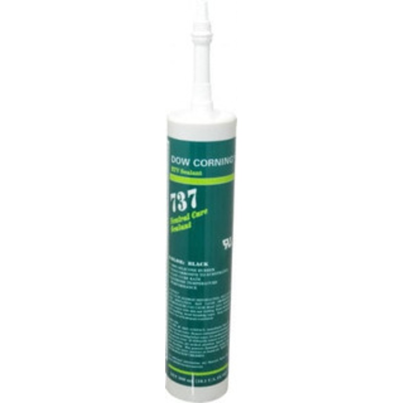 Dow Corning 10.1 oz Cartridge Black RTV Silicone Joint Sealant -85 to 350F Operating Temp, 14 min Tack Free Dry Time, 24 hr Full Cure Time, Series 737 4099911 - 00231969