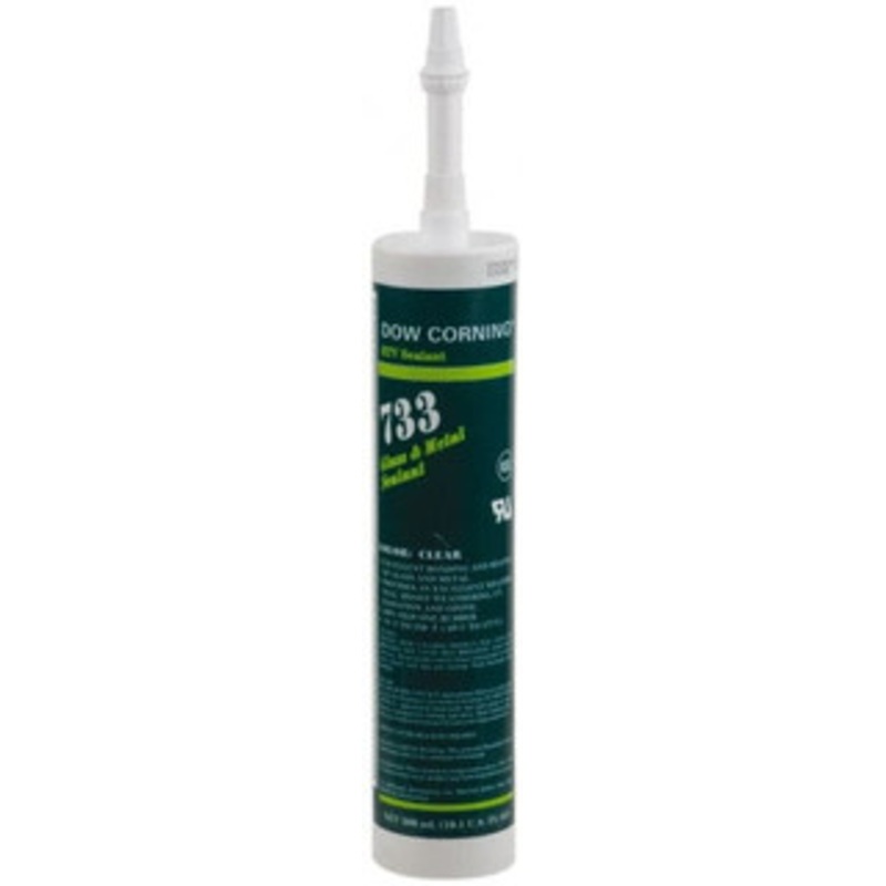 Dow Corning 10.1 oz Cartridge Clear RTV Silicone Joint Sealant Food Safe, -70 to 350F Operating Temp, 15 min Tack Free Dry Time, 24 hr Full Cure Time, Series 733 3138399 - 00231787
