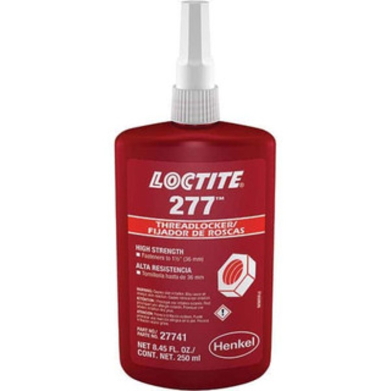 Loctite 250 mL Bottle, Red, High Strength Liquid Threadlocker Series 277, 24 hr Full Cure Time, Hand Tool, Heat Removal 88449 - 90052853