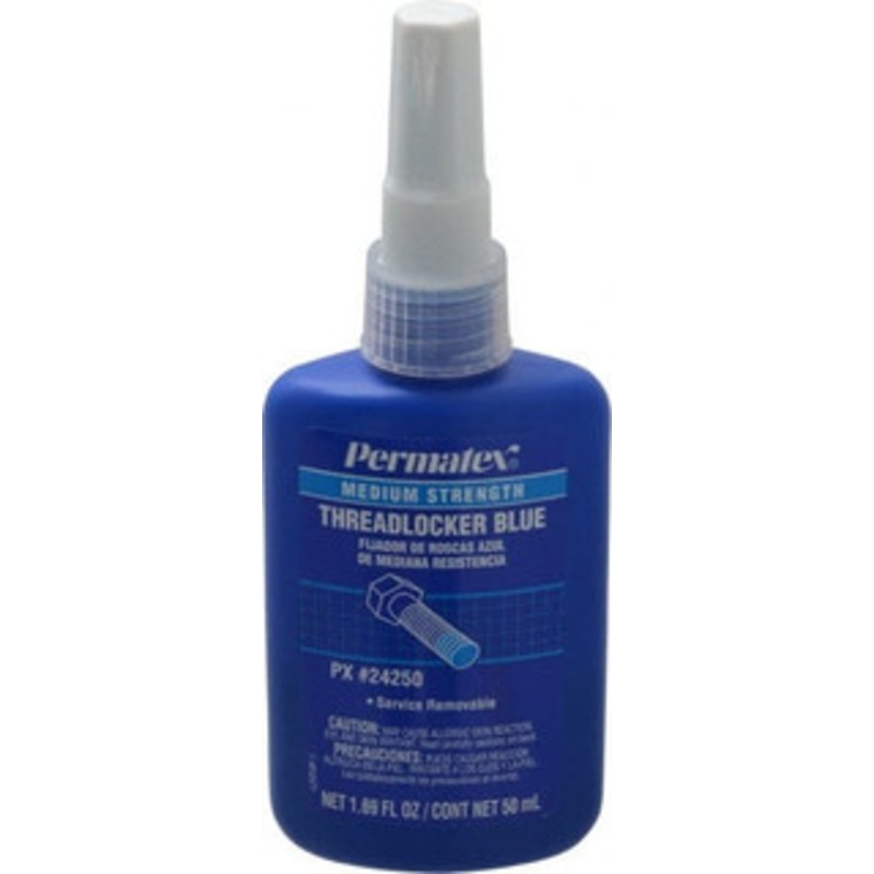 Permatex 50 mL Bottle, Blue, Medium Strength Liquid Threadlocker Series 242, 24 hr Full Cure Time, Hand Tool Removal 24250 - 77847127