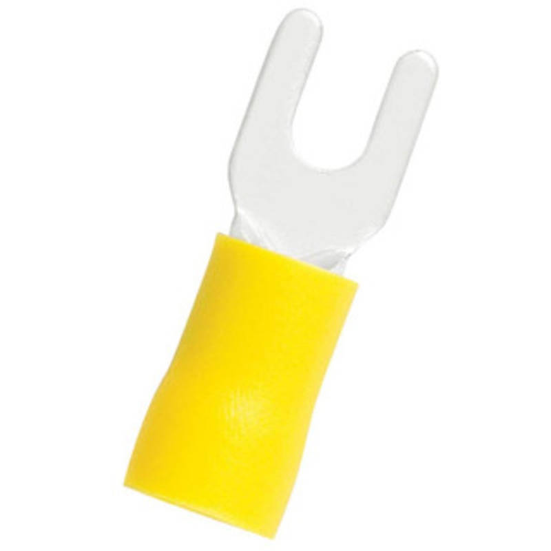 Value Collection Fork Terminals, Terminal Type: Standard, Insulation Type: Partially Insulated, Connection Type: Crimp, Compatible Wire Size (sq mm): 4.0-6.0 (mm), Compatible Wire Size (AWG): 12-10, Stud Size (mm): 3.7 SV5-3.7 - 14736722