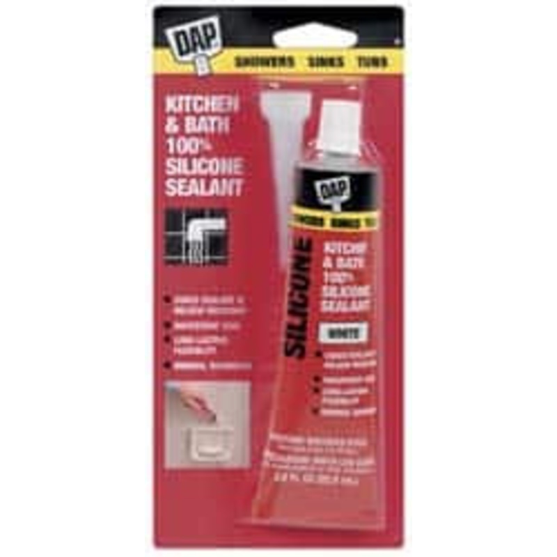 DAP 2.8 oz Tube White RTV Silicone Joint Sealant -40 to 400F Operating Temp, 10 to 25 min Tack Free Dry Time, 24 hr Full Cure Time 7079800750 - 02572311