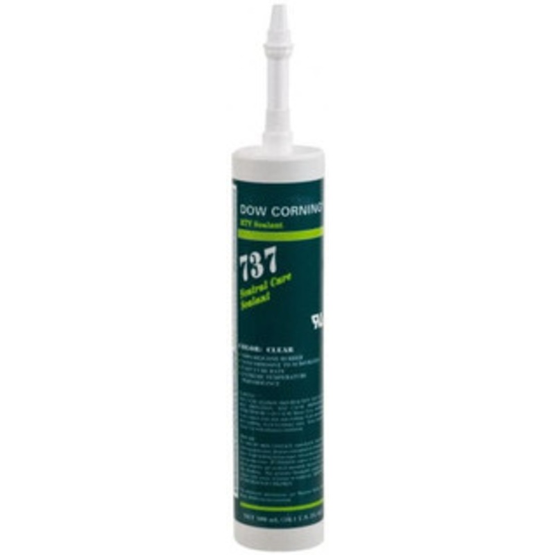 Dow Corning 10.1 oz Cartridge Clear RTV Silicone Joint Sealant -85 to 350F Operating Temp, 14 min Tack Free Dry Time, 24 hr Full Cure Time, Series 737 4098498 - 00231928