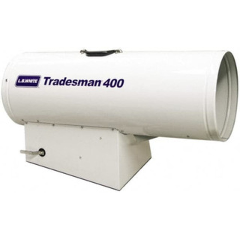 L.B. White 250,000 to 400,000 BTU Rating, Propane Forced Air Heater with Thermostat 9,000 Sq Ft Max Heating Area, 2 to 100 Lb Cylinders Capacity, Fuel with Propane TRADESMAN 400 - 34993642