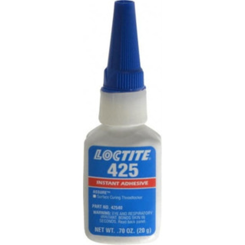Loctite 20gr. Bottle, Blue, Low Strength Liquid Threadlocker Series 425, 24 hr Full Cure Time 135461 - 90028408