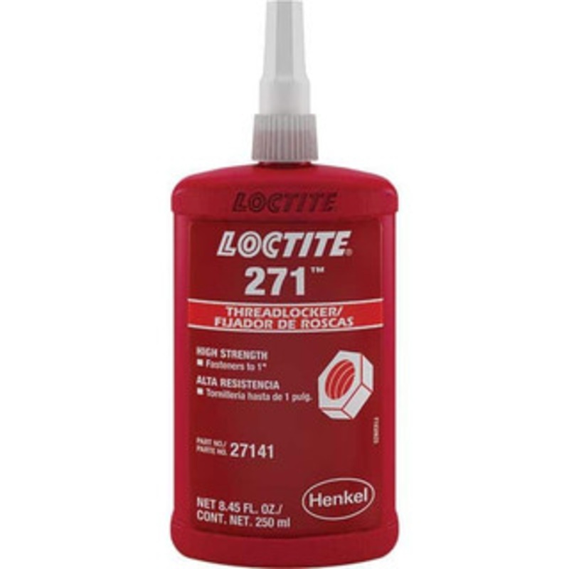 Loctite 250 mL Bottle, Red, High Strength Liquid Threadlocker Series 271, 24 hr Full Cure Time, Hand Tool, Heat Removal 88441 - 88544937