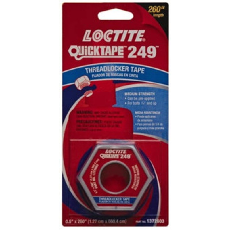 Loctite Blue, Medium Strength Tape Threadlocker Series 249, 24 hr Full Cure Time, Hand Tool, Heat Removal 1372603 - 43243096