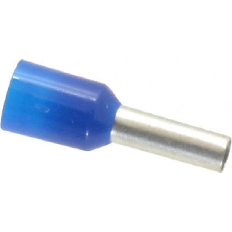 ACI Advance Controls, Inc. 14 AWG, Partially Insulated, Crimp Electrical Wire Ferrule 8mm Long x 2.6mm Diameter Pin, 15mm Overall Length 107666 - 03217544