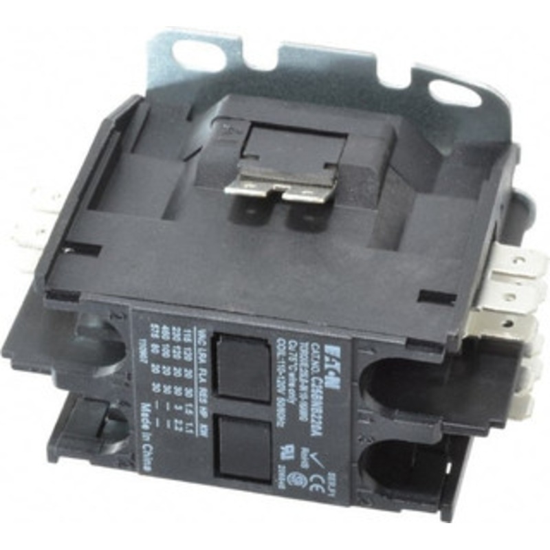 Eaton Cutler-Hammer 2 Pole, 20 Amp Inductive Load, 110 to 120 Coil VAC at 50/60 Hz, Nonreversible Definite Purpose Contactor Phase 1 Hp: 1.5 at 115 VAC, 3 at 230 VAC, 30 Amp Resistive Rating, Open Enclosure C25BNB220A - 02351807