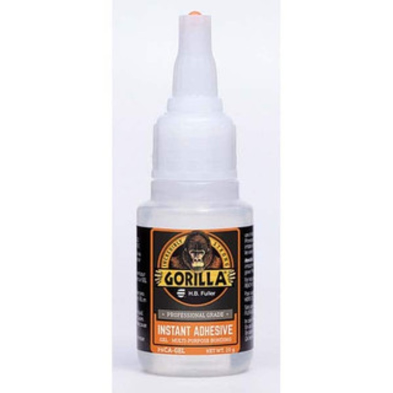 Gorilla Pro 20 g Squeeze Bottle Clear to Translucent Instant Adhesive Series CA-GEL, 10 to 30  sec Fixture Time, 24 hr Full Cure Time, Bonds to Wood, Metal, Ceramic, Rubber, Leather, Plastic CA-GEL - 13786850