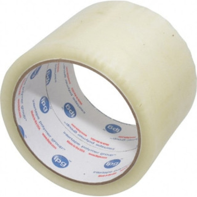 Intertape 3 x 55 Yd Clear Rubber Adhesive Sealing Tape Polypropylene Film Backing, 1.85 mil Thick, 27 Lb Tensile Strength, Series 7100 F4098 - 74405523