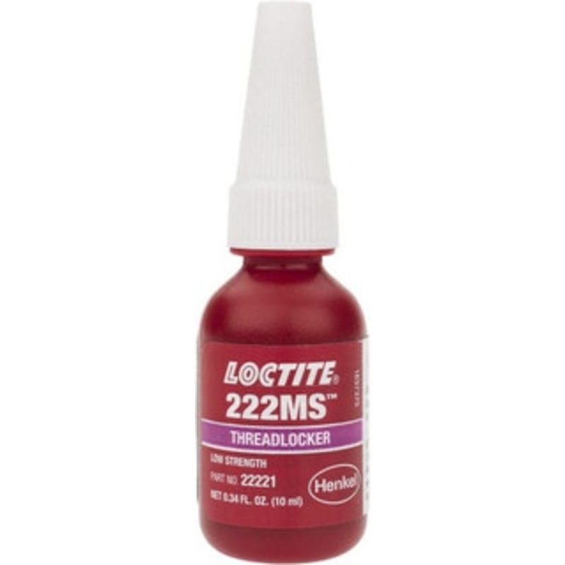 Loctite 10 mL Bottle, Purple, Low Strength Liquid Threadlocker Series 222MS, 24 hr Full Cure Time, Hand Tool Removal 135333 - 88545157