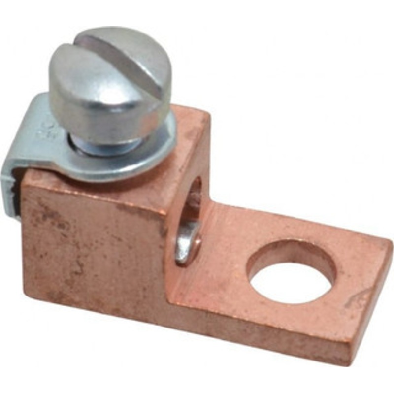 Thomas & Betts 8-4 AWG Noninsulated Compression Connection Square Ring Terminal 1/4 Stud, 1-1/8 OAL x 1/2 Wide, Copper Contact 31005-TB - 54057161