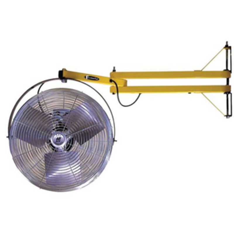 TPI 18 Blade, Workstation Wall Mount Fan w/40 Pivoting Arm, 1/8HP - 40-LDF-TE