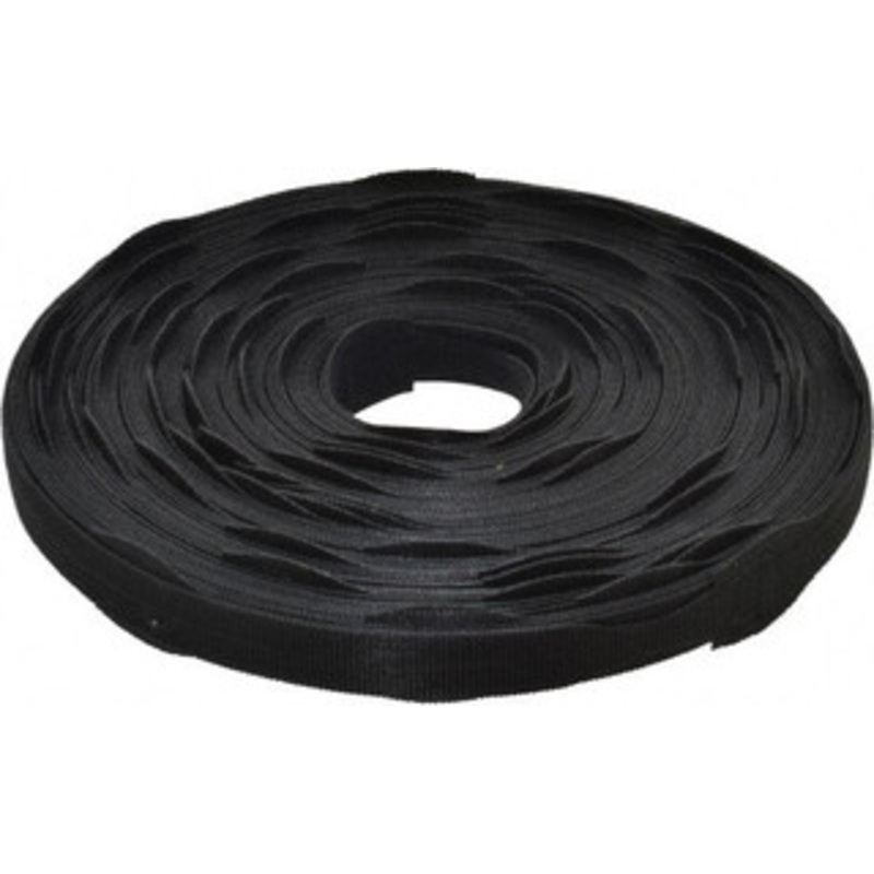 Velcro QWIK Tie 75 Piece 3/4 x 12, Self Fastening Tie/Strap Hook & Loop Strap Perforated/Pieces Roll, Black, Printable Surface 158795 - 72973886