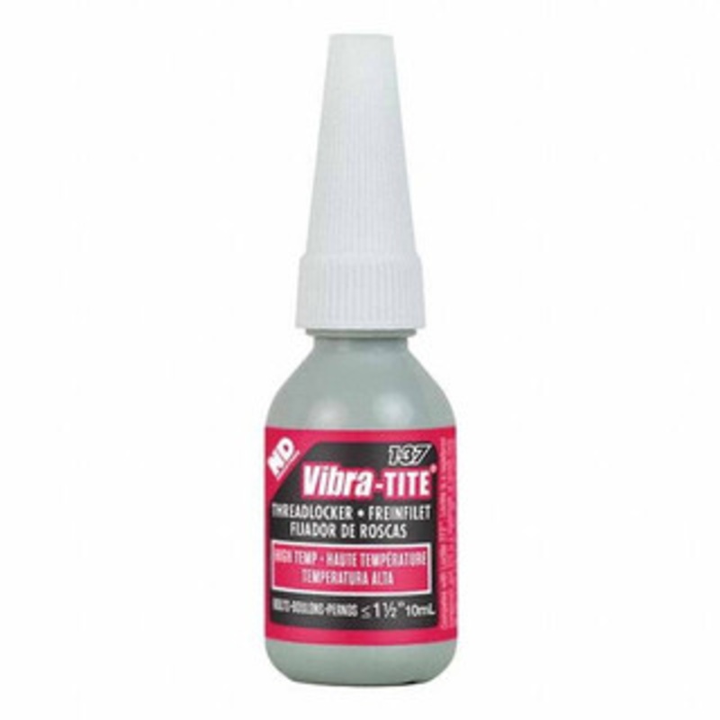 Vibra-Tite 10 mL Bottle, Red, High Temp/High Strength Threadlocker Series 137, 24 hr Full Cure Time, Heat Removal 13710 - 98922446