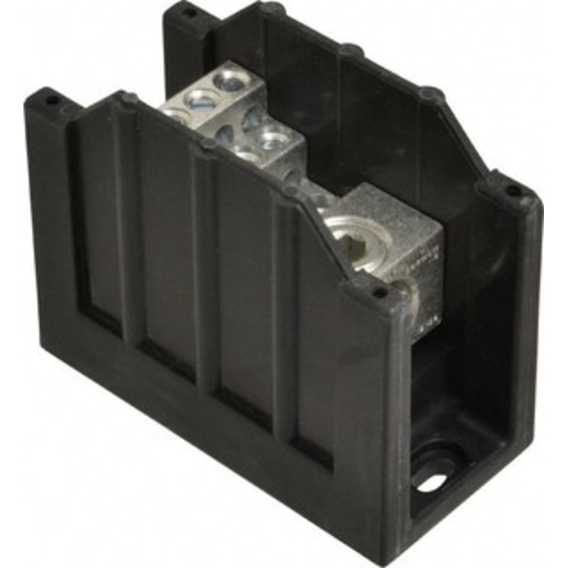 Bussmann 1 Pole, 310 Amp, 350 kcmil-6 AWG (Cu/Al) Primary, 4-12 AWG (Al), 4-14 AWG (Cu) Secondary, Thermoplastic Power Distribution Block 600 VAC/VDC, 1 Primary Connection, 1.96 Inch Long x 3.32 Inch Deep x 4 Inch High 16370-1 - 84720531