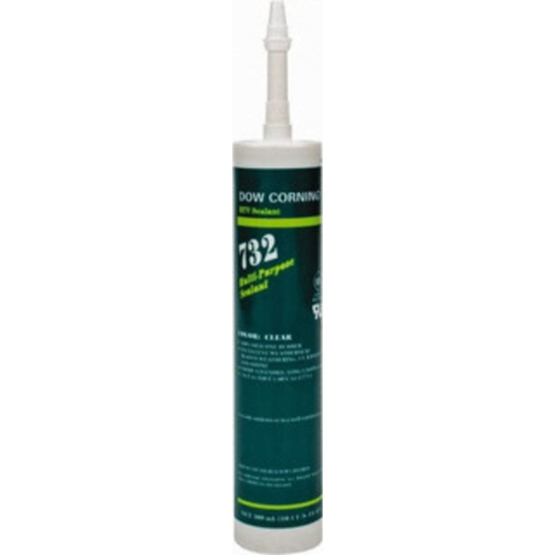 Dow Corning 10.3 oz Cartridge Clear RTV Silicone Joint Sealant -76 to 356F Operating Temp, 20 min Tack Free Dry Time, 24 hr Full Cure Time, Series 732 1892070 - 00231647