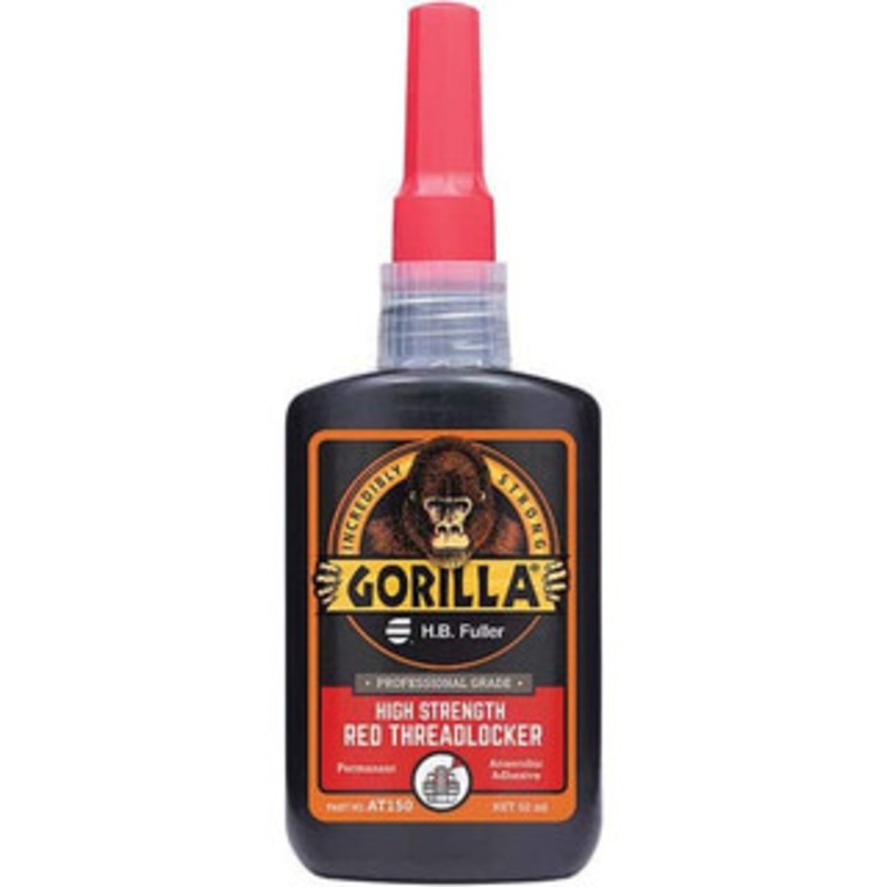 Gorilla Pro 50 mL Bottle, Red, High Strength Threadlocker Series AT150, 24 hr Full Cure Time, Hand Tool, Heat Removal AT150 - 13786991