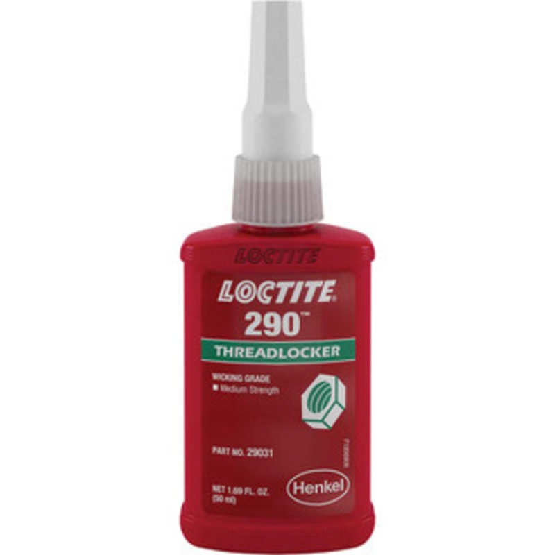 Loctite 50 mL Bottle, Green, Medium Strength Liquid Threadlocker Series 290, 24 hr Full Cure Time, Hand Tool, Heat Removal 135392 - 88545090