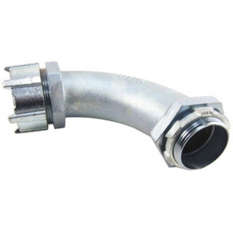 Thomas & Betts 2-1/2 Trade Liquidtight Conduit Connector Malleable Iron, Noninsulated, Angled Connector, Threaded Connection 5258 - 62409958