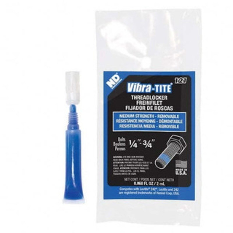 Vibra-Tite 1.8 mL Tube, Blue, Medium Strength Threadlocker Series 121, 24 hr Full Cure Time, Hand Tool Removal 12102 - 55183164