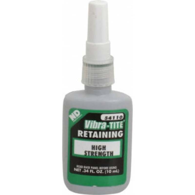 Vibra-Tite 10 mL Bottle, Green, High Strength Liquid Retaining Compound Series 541, 24 hr Full Cure Time, Heat Removal 54110 - 00419036