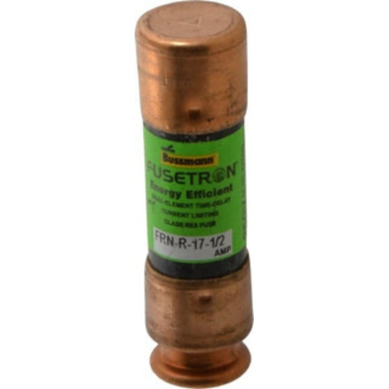 Bussmann 125 VDC, 250 VAC, 17.5 Amp, Time Delay General Purpose Fuse Fuse Holder Mount, 50.8mm OAL, 20 at DC, 200 (RMS) kA Rating, 9/16 Diam FRN-R-17-1/2 - 75784843