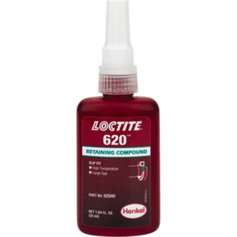 Loctite 50 mL Bottle, Green, Medium Strength Liquid Retaining Compound Series 620, 24 hr Full Cure Time, Heat Removal 135514 - 03564713