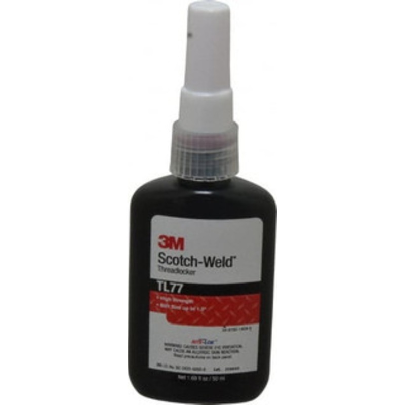 3M 50 mL Bottle, Red, High Strength Liquid Threadlocker Series TL77, 24 hr Full Cure Time, Hand Tool, Heat Removal 7100039225 - 32917684