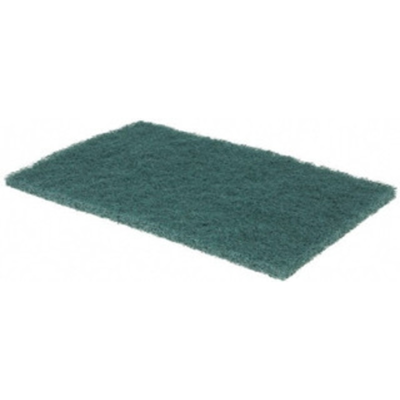 3M 9 Long x 6 Wide x 0.4 Thick Scouring Pad Medium-Duty, Green 7100053715 - 76634807