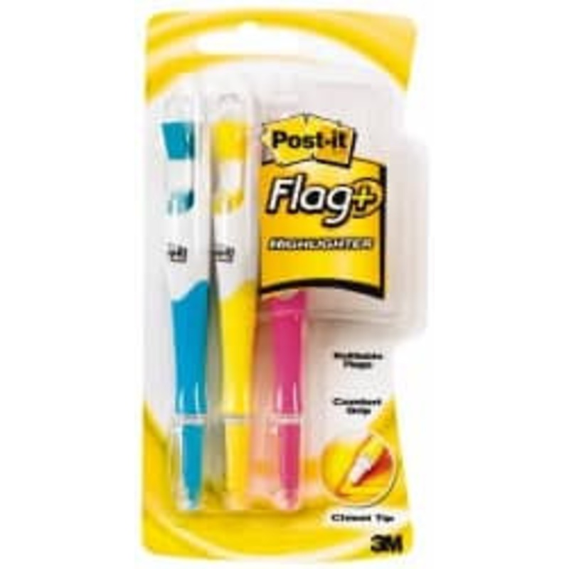 3M Pack of (3), Yellow, Pink, Blue Highlighters Chisel Tip, Oil-Based Ink 7010332080 - 66526120