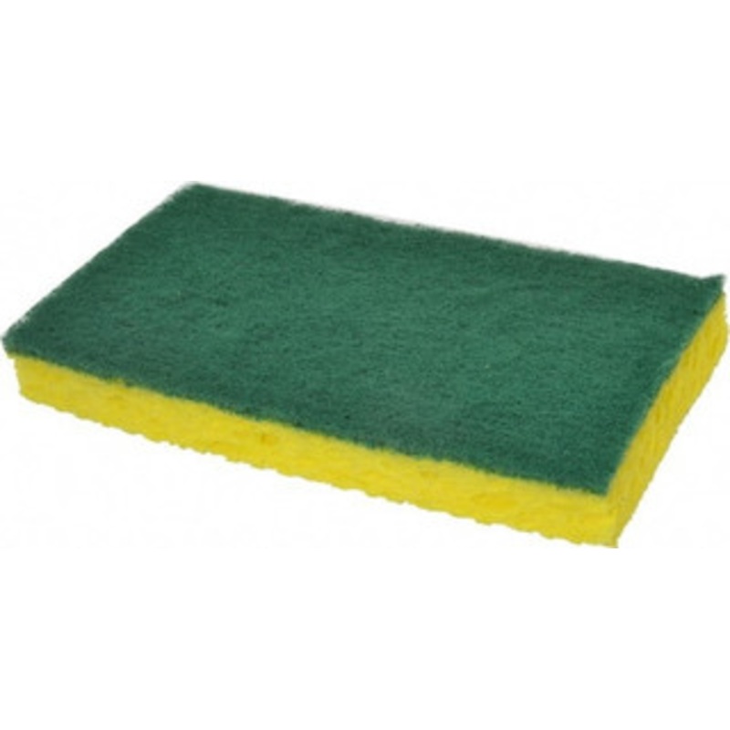 3M 6.1 Long x 3.6 Wide x 0.7 Thick Scouring Sponge Medium-Duty, Yellow/Green 7010028899 - 76634773