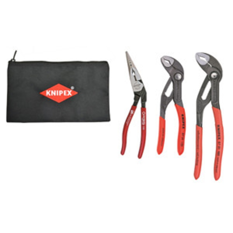 Knipex 3 PC Cobra Pliers and Angled Long Nose Set - KX9K0080123US