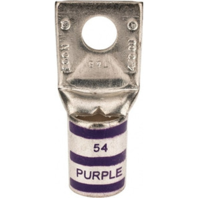 Thomas & Betts 4/0 AWG Noninsulated Compression Connection Square Ring Terminal 3/8 Stud, 2.18 OAL x 1.03 Wide, Tin Plated Copper Contact 54112 - 54056841