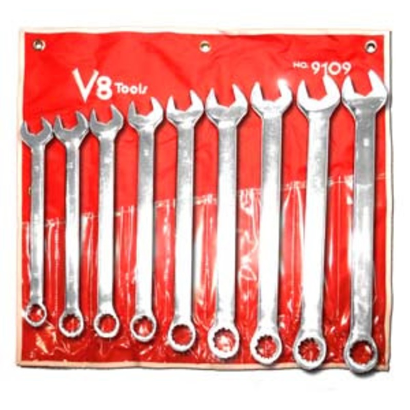 V8 Tools 9 Piece Metric Long Pattern Combo Wrench Set - VT9109