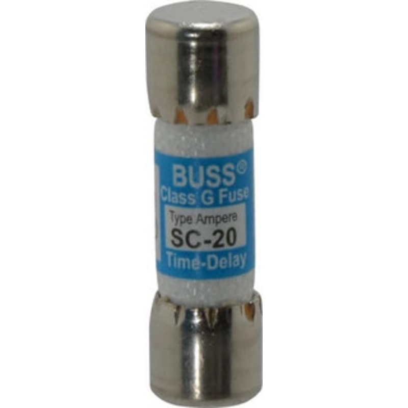 Bussmann 170 VDC, 600 VAC, 20 Amp, Time Delay Size Rejecting/NonRejecting Fuse Fuse Holder Mount, 1-13/32 OAL, 10 at DC, 100 at AC (RMS) kA Rating, 13/32 Diam SC-20 - 74700899