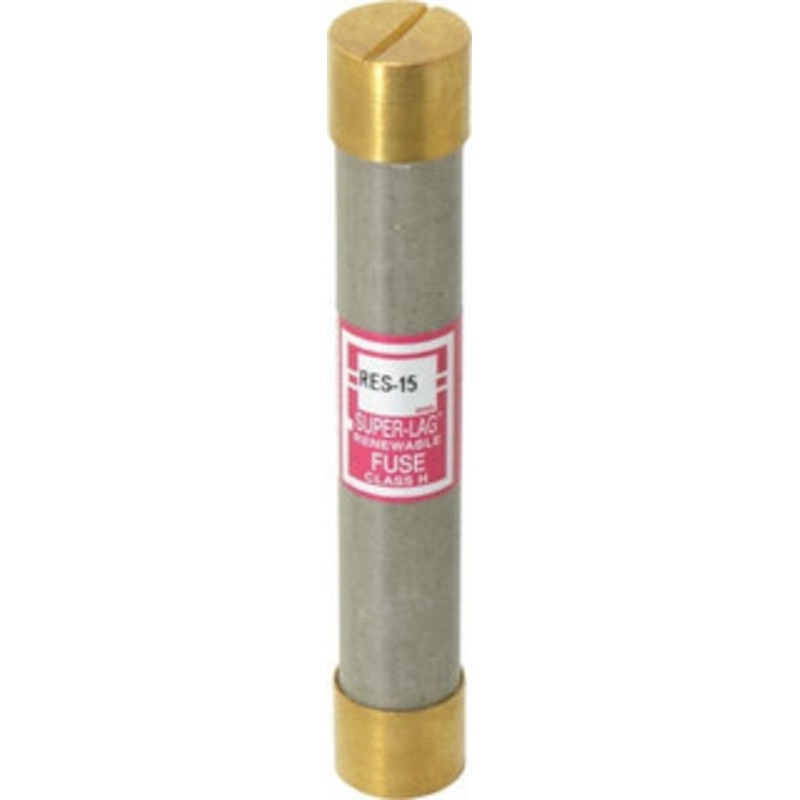 Bussmann 600 VAC, 15 Amp, Time Delay Renewable Fuse Fuse Holder Mount, 127mm OAL, 10 (RMS) kA Rating, 13/16 Diam RES-15 - 75380873