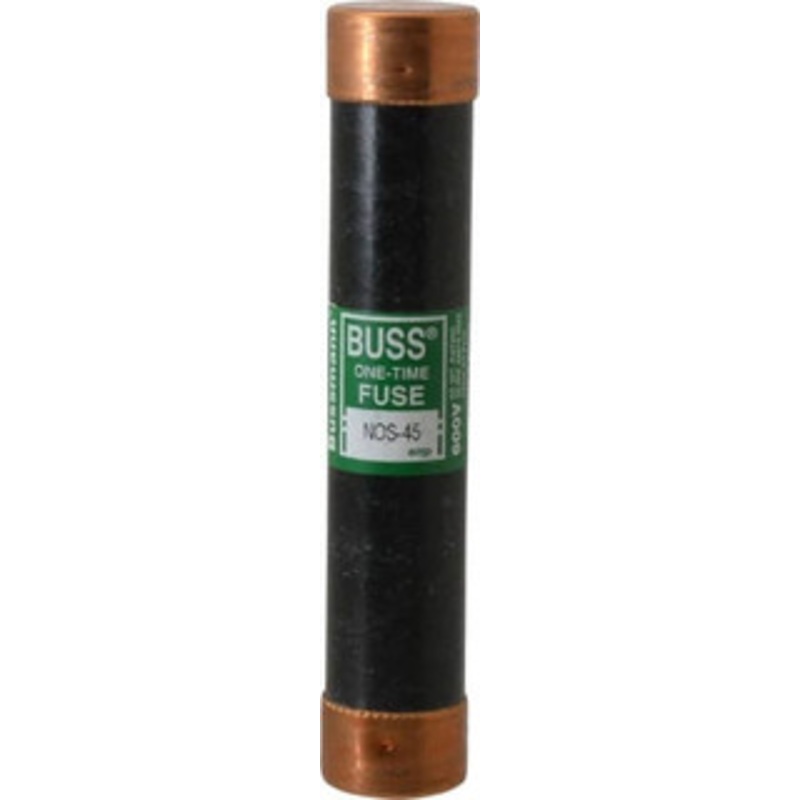 Bussmann 600 VAC, 45 Amp, Fast-Acting General Purpose Fuse Fuse Holder Mount, 5-1/2 OAL, 50 at AC/DC kA Rating, 1-1/16 Diam NOS-45 - 74740812