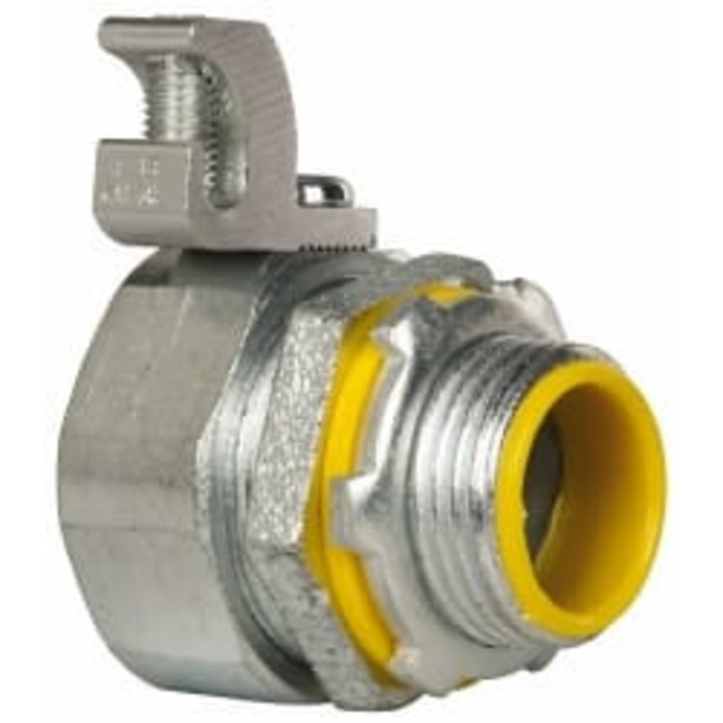 Crouse-Hinds 3/4 Trade Liquidtight Conduit Connector Malleable Iron, Insulated, Straight Connector, Threaded Connection LTB75G - 04517785