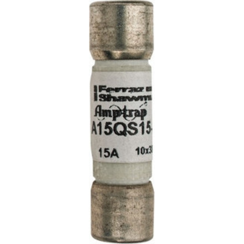 Ferraz Shawmut 150 VAC/VDC, 15 Amp, Fast-Acting Semiconductor/High Speed Fuse Clip Mount, 1-1/2 OAL, 100 at AC, 50 at DC kA Rating, 13/32 Diam A15QS15-2 - 02658987